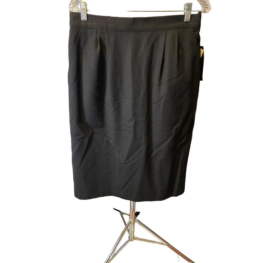 Sag Harbor NWT Black Wool Knee Length Skirt Sz 14